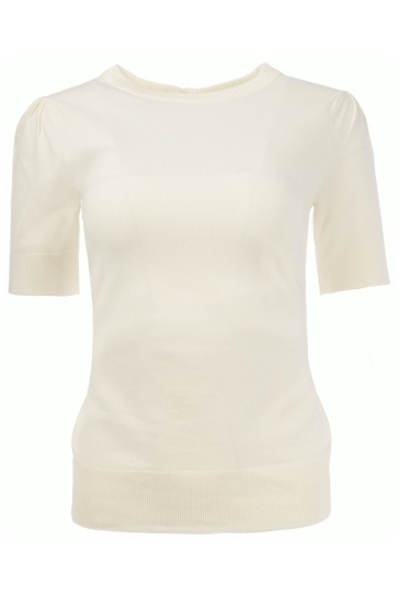 NED T-shirt QUINTY 1 2 SS 26S1 U106 28 01 ecru