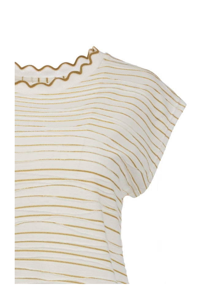 NED ecru dames t-shirt | Close up