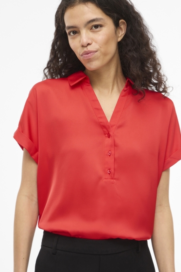 Vila VIENNA RAVENNA S/S TOP - NOOS 14107405 Hibiscus