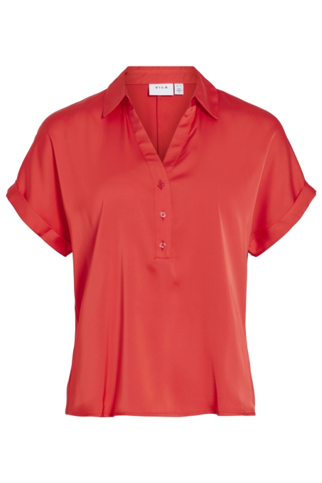 Vila rode dames blouse | Vooraanzicht