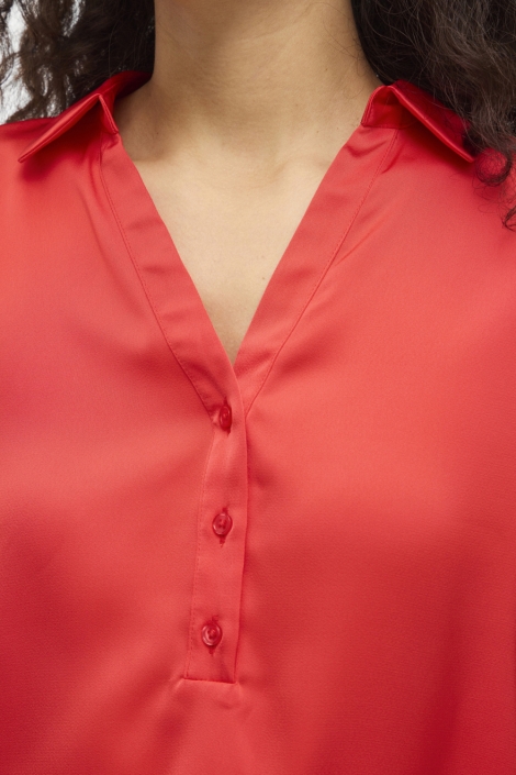 Vila rode dames blouse | Close up