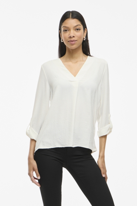 Vila witte dames blouse | Model vooraanzicht