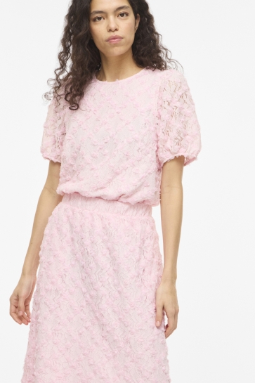 Vila T-shirt VISASHA O-NECK S/S TOP/DC 14113323 CHERRY BLOSSOM