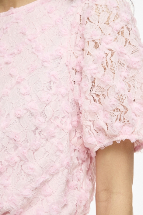 Vila roze dames t-shirt | Close up