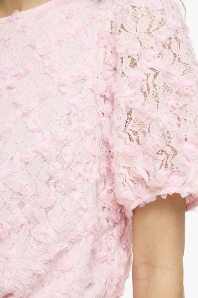 Vila roze dames t-shirt | Close up