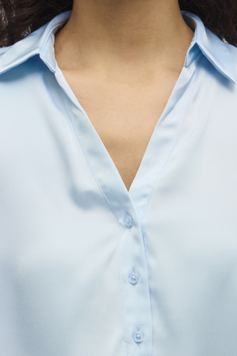 Vila blauwe dames t-shirt | Close up