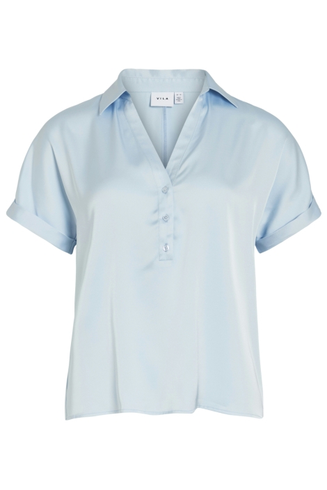 Vila blauwe dames t-shirt | Vooraanzicht