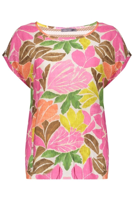 Geisha multi color dames t-shirt | Vooraanzicht