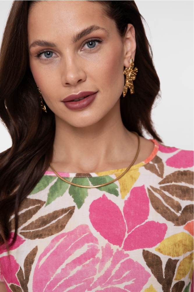 Geisha multi color dames t-shirt | Close up