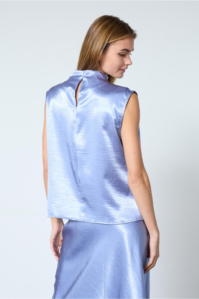 SisterS point blauwe dames top | Model achteraanzicht