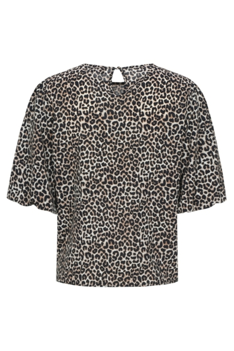 Fluresk zwarte dames t-shirt | Vooraanzicht