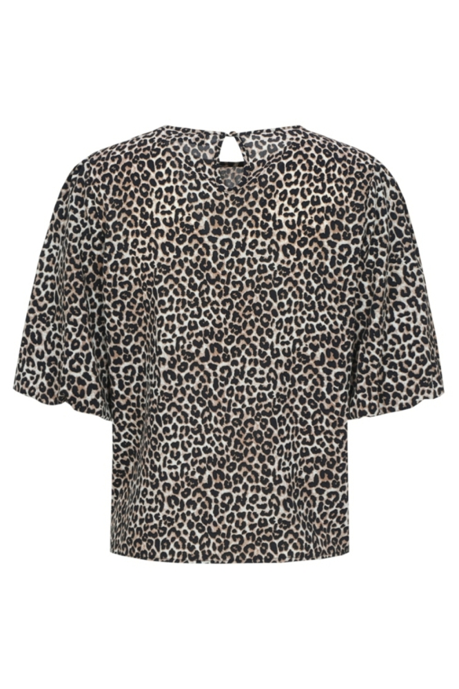 Fluresk zwarte dames t-shirt | Vooraanzicht