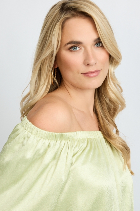 Fluresk groene dames t-shirt | Close up