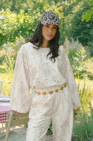 Fluresk T-shirt JAZMIN TOP 26ZQF25 011 OFFWHITE