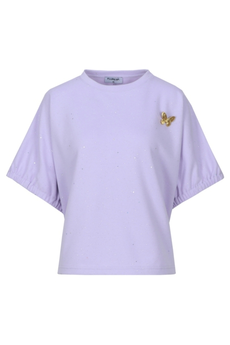 Fluresk paarse dames t-shirt | Vooraanzicht