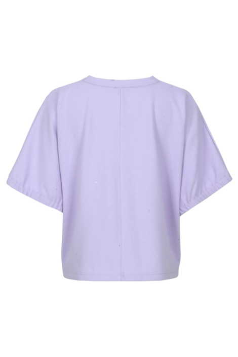 Fluresk paarse dames t-shirt | Achteraanzicht