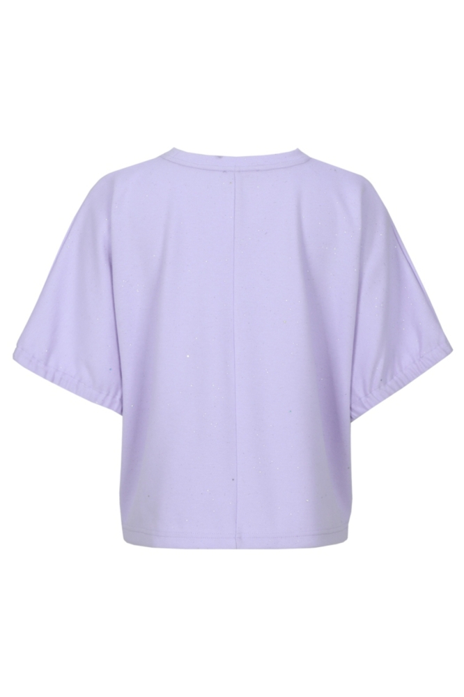 Fluresk paarse dames t-shirt | Achteraanzicht