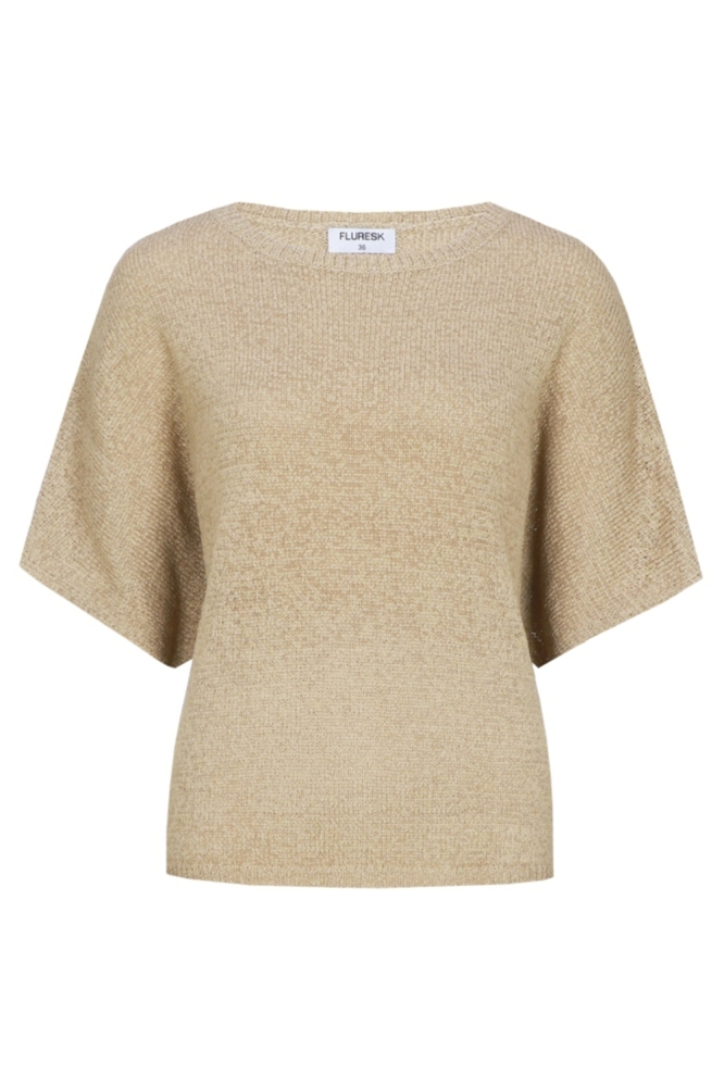 Fluresk zand dames t-shirt | Vooraanzicht