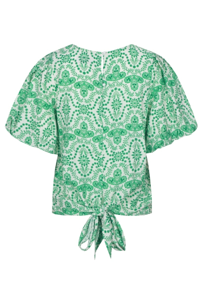 Fluresk groene dames t-shirt | Achteraanzicht