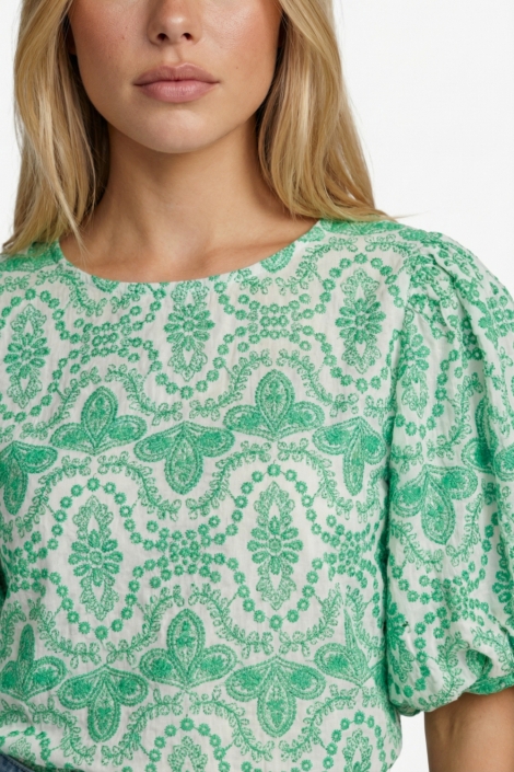 Fluresk groene dames t-shirt | Close up