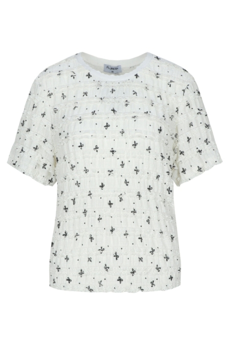 Fluresk witte dames t-shirt | Vooraanzicht