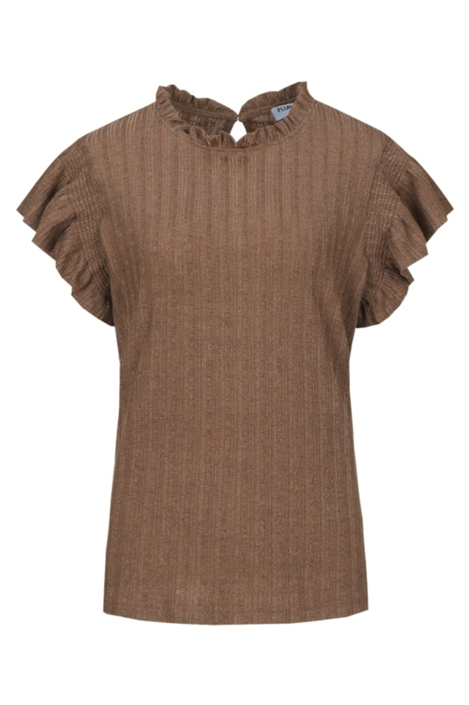 Fluresk bruine dames top | Vooraanzicht