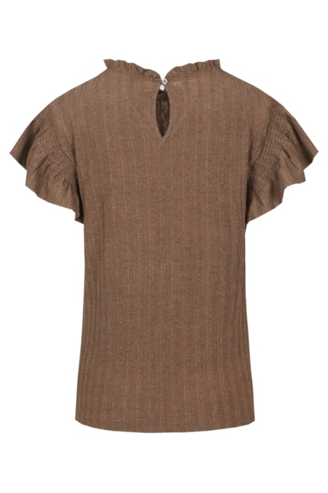 Fluresk bruine dames top | Achteraanzicht