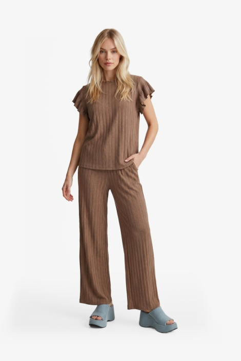 Fluresk bruine dames top | Model