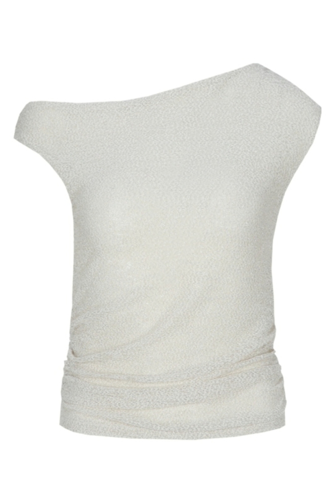 Fluresk witte dames top | Vooraanzicht