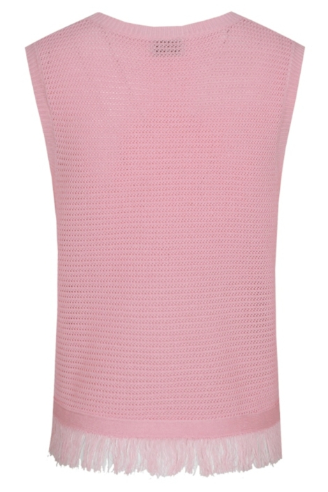 Fluresk roze dames top | Achteraanzicht