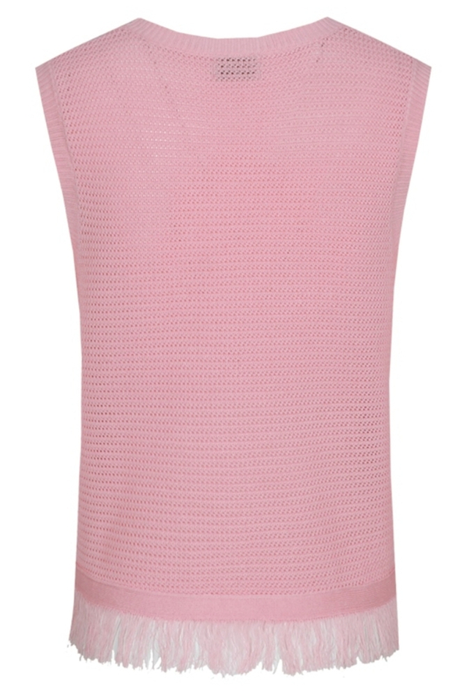 Fluresk roze dames top | Achteraanzicht