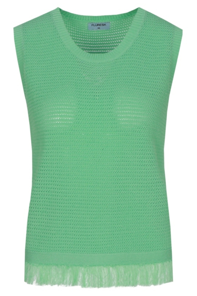 Fluresk groene dames top | Vooraanzicht