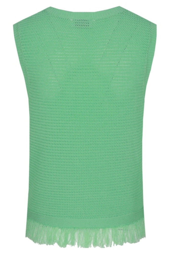 Fluresk groene dames top | Achteraanzicht