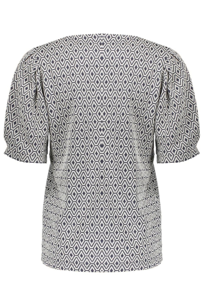 Geisha blauwe dames t-shirt | Achteraanzicht