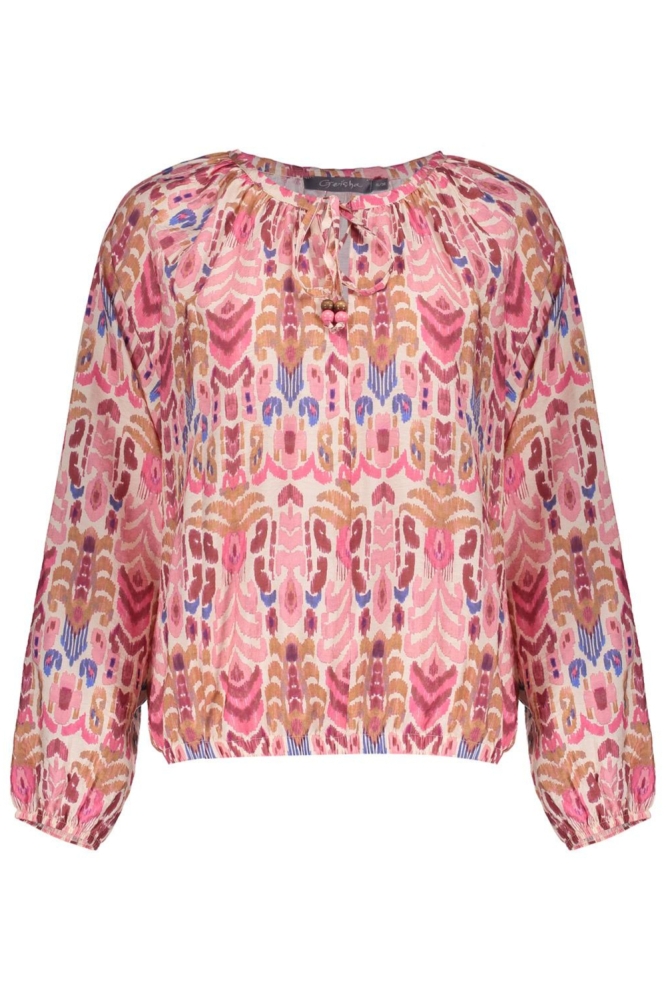 Geisha roze dames blouse | Vooraanzicht