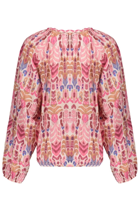 Geisha roze dames blouse | Achteraanzicht