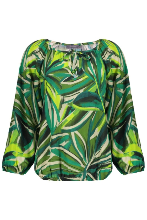 Geisha groene dames blouse | Vooraanzicht