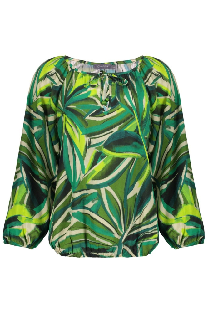 Geisha groene dames blouse | Vooraanzicht