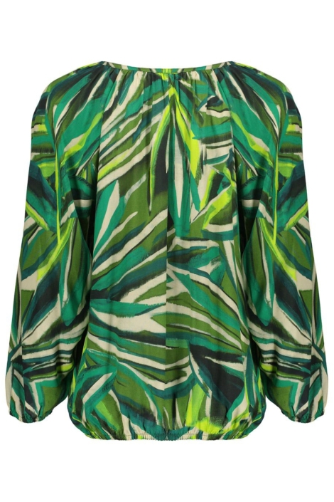 Geisha groene dames blouse | Achteraanzicht