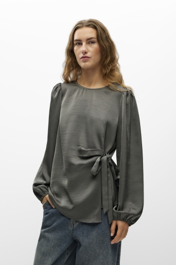 Object objchilli l/s re o-neck top noos Grijs