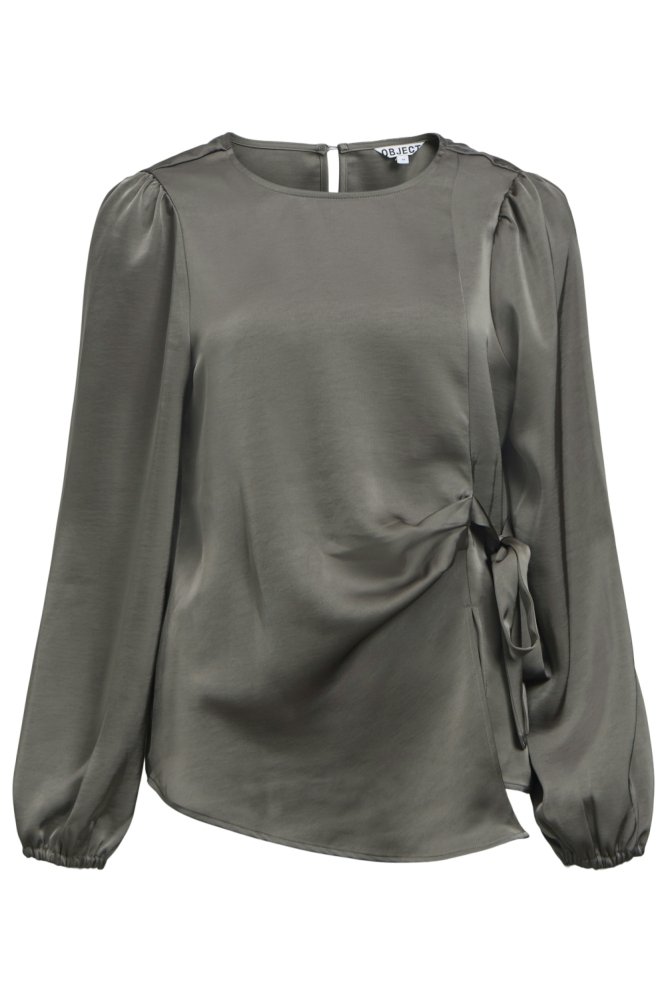 Object grijze dames blouse | Vooraanzicht