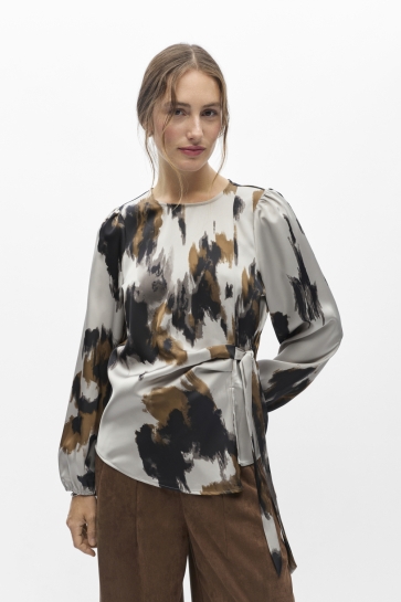Object objchilli l/s re o-neck top noos Grijs
