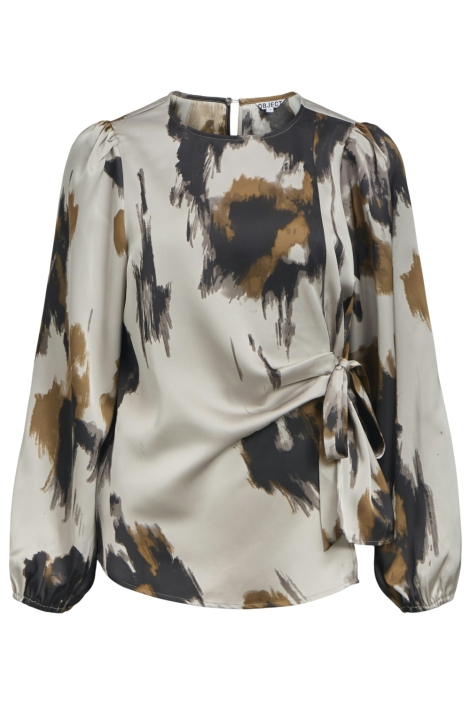 Object grijze dames blouse | Vooraanzicht