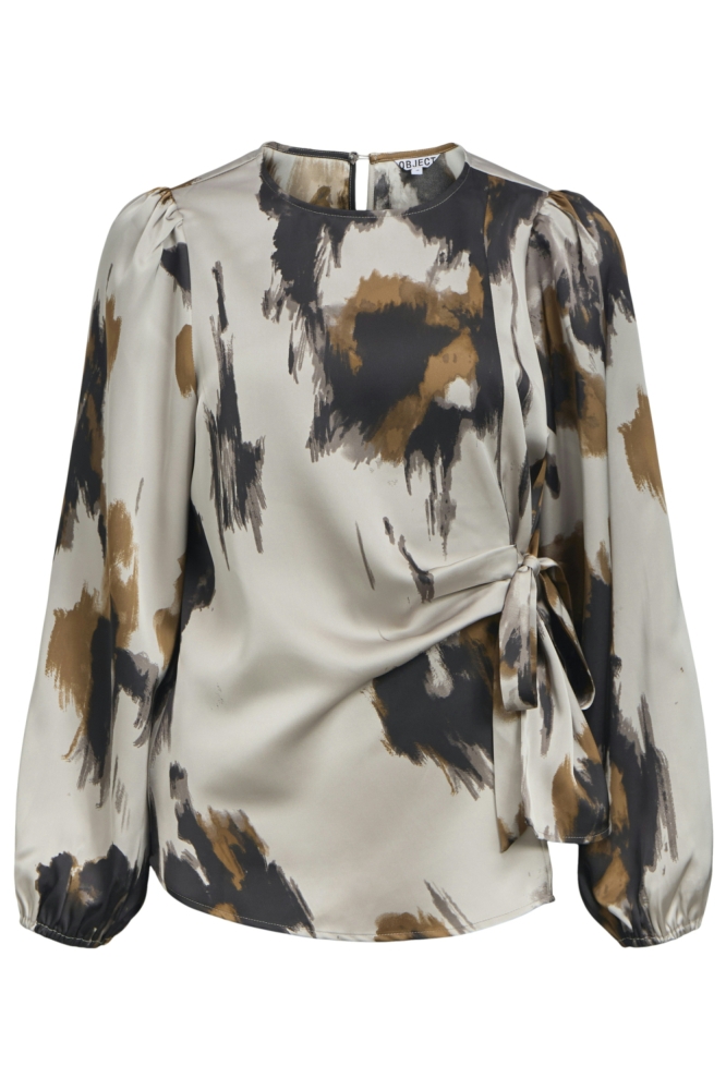 Object grijze dames blouse | Vooraanzicht