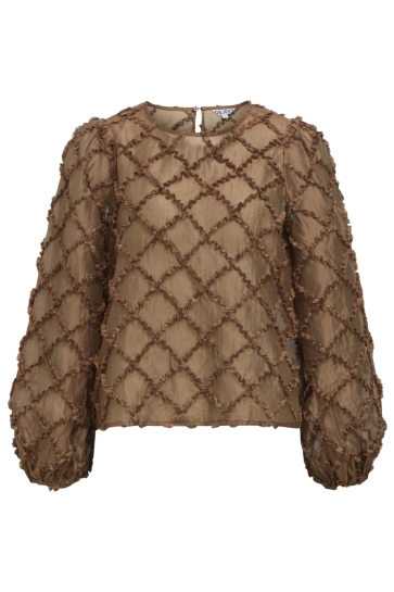 Object Blouse OBJLUISA L/S RE O-NECK TOP 146 23049907 CARAFE