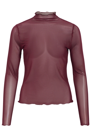 Object Top OBJNELA LS O-NECK MESH TOP REP 23046001 Windsor Wine