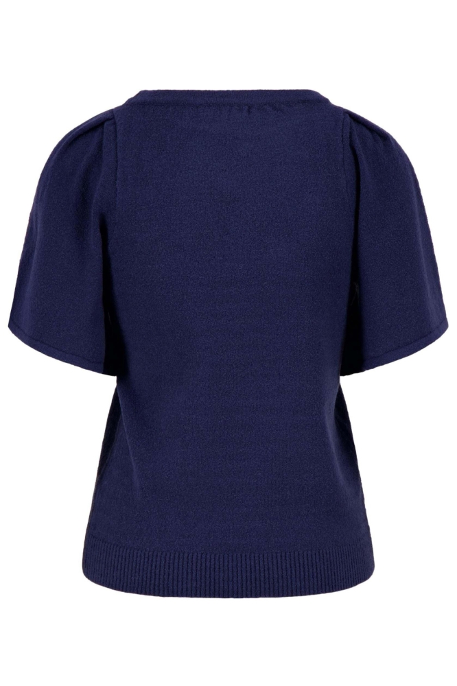 Zusss blauwe dames t-shirt | Achteraanzicht