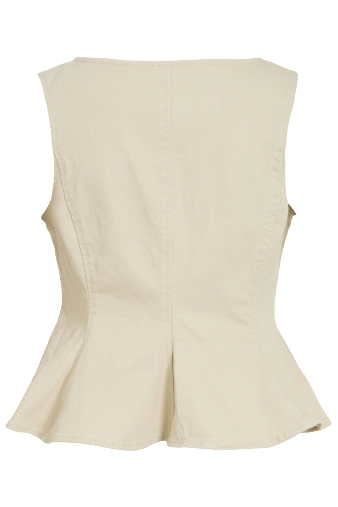 Vila beige dames top | Achteraanzicht