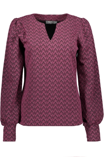 Geisha T-shirt PAARSE TOP MET PRINT 64602 20PL 000430 cassis
