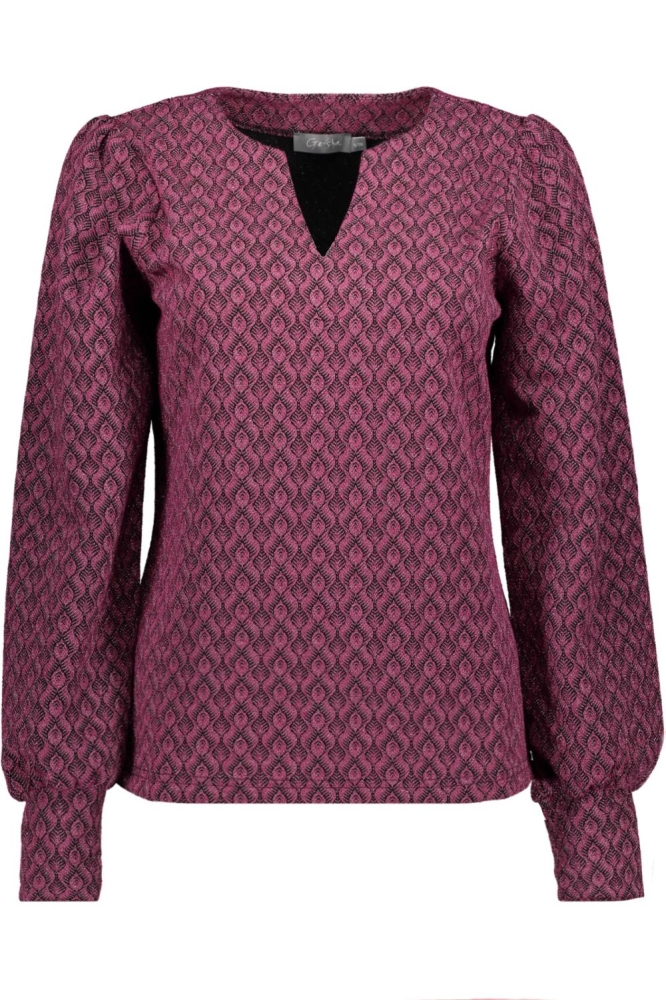 Geisha paarse dames t-shirt | Vooraanzicht